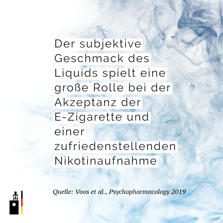 Der subjektive Geschmack des Liquids spielt eine große Rolle bei der Akzeptanz der E-Zigarette und einer zufriedenstellenden Nikotinaufnahme