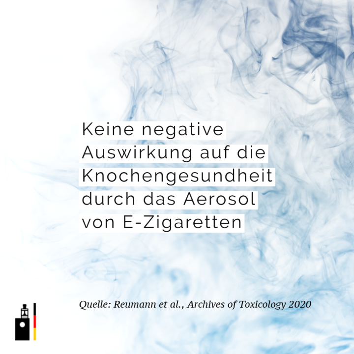 Keine negative Auswirkung auf die Knochengesundheit durch das Aerosol von E-Zigaretten